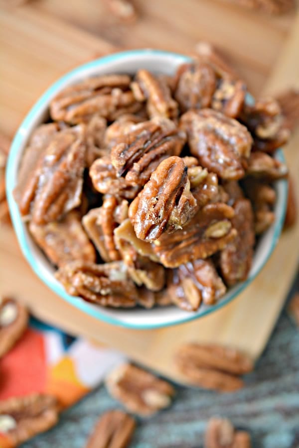 Caramel Coated Pecans.