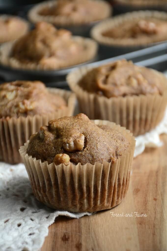 Cinnamon Walnut Flax Seed Muffins from Forest and Fauna