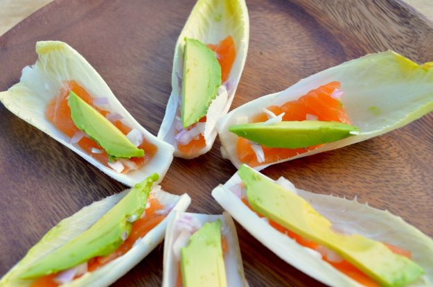 Endive Salmon Poppers. Keto Snack Recipes