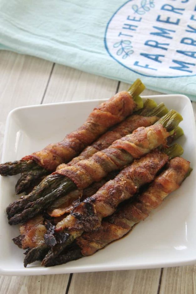 Keto Friendly Bacon Wrapped Asparagus.