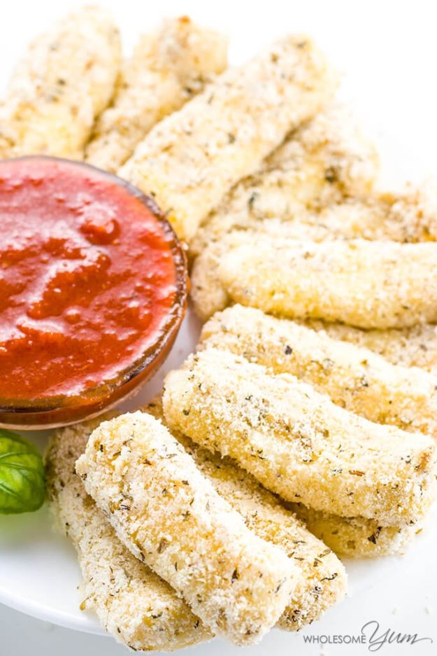 Keto Friendly Mozzarella Sticks.