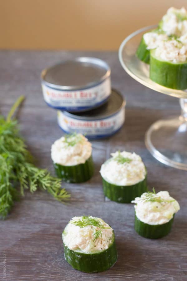 Tuna in Cucumber Cups. Keto Snack Recipes